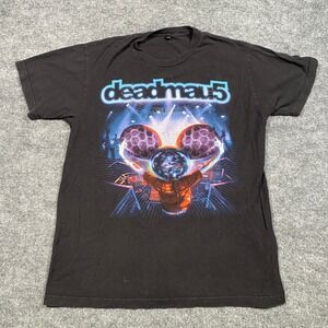 Deadmau5 Graphic T-Shirt Mens Medium Black EDM Music DJ Concert Tee Cotton